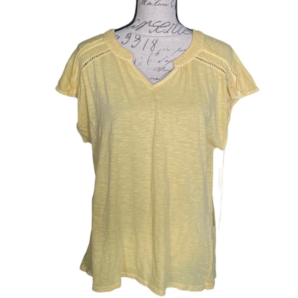 Caslon Yellow Cotton Shirt Size Small NEW